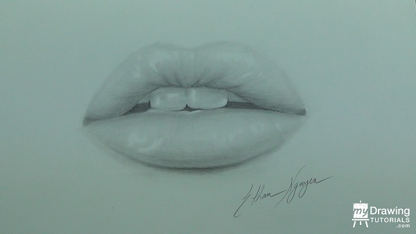 600x337 How To Draw Realistic Lips (Glossy Lips) My Drawing Tutorials
