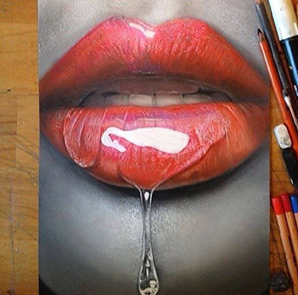 608x601 Drawings Of Lips Tumblr