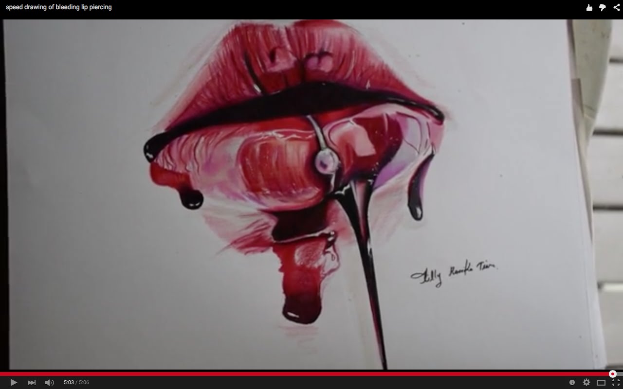 1280x800 Speed Drawing Of Bleeding Lip Piercing