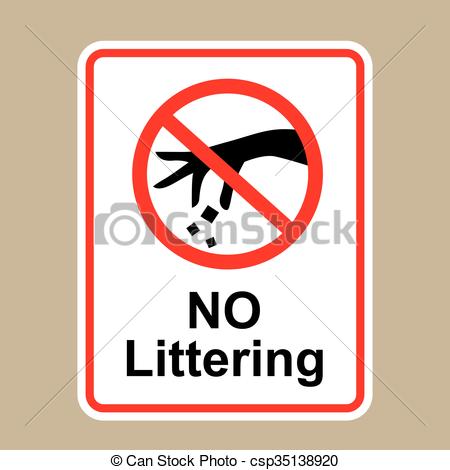 450x470 No Littering Sign Hand Gesture Red Black Vector Illustration
