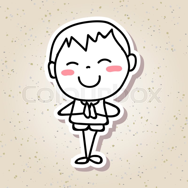 800x800 Hand Drawing Cartoon Concept Happiness, Happy Kid Cute Little Boy