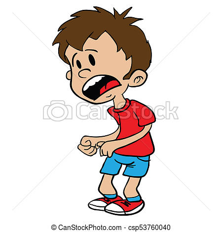 450x470 Scared Little Boy Cartoon Illustration Isolated On White Drawing