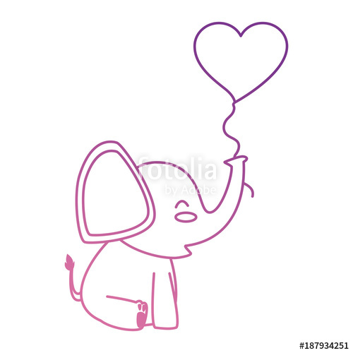 500x500 Cute Little Elephant With Heart Shaped Pump Stock Image