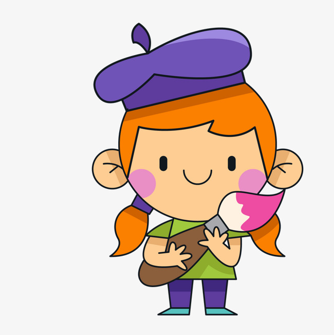 650x651 Cartoon Drawing Little Girl Vector Illustration, Cartoon Painting