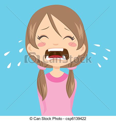 450x470 Lonely And Sad Little Girl Crying With Ponytails And Pink