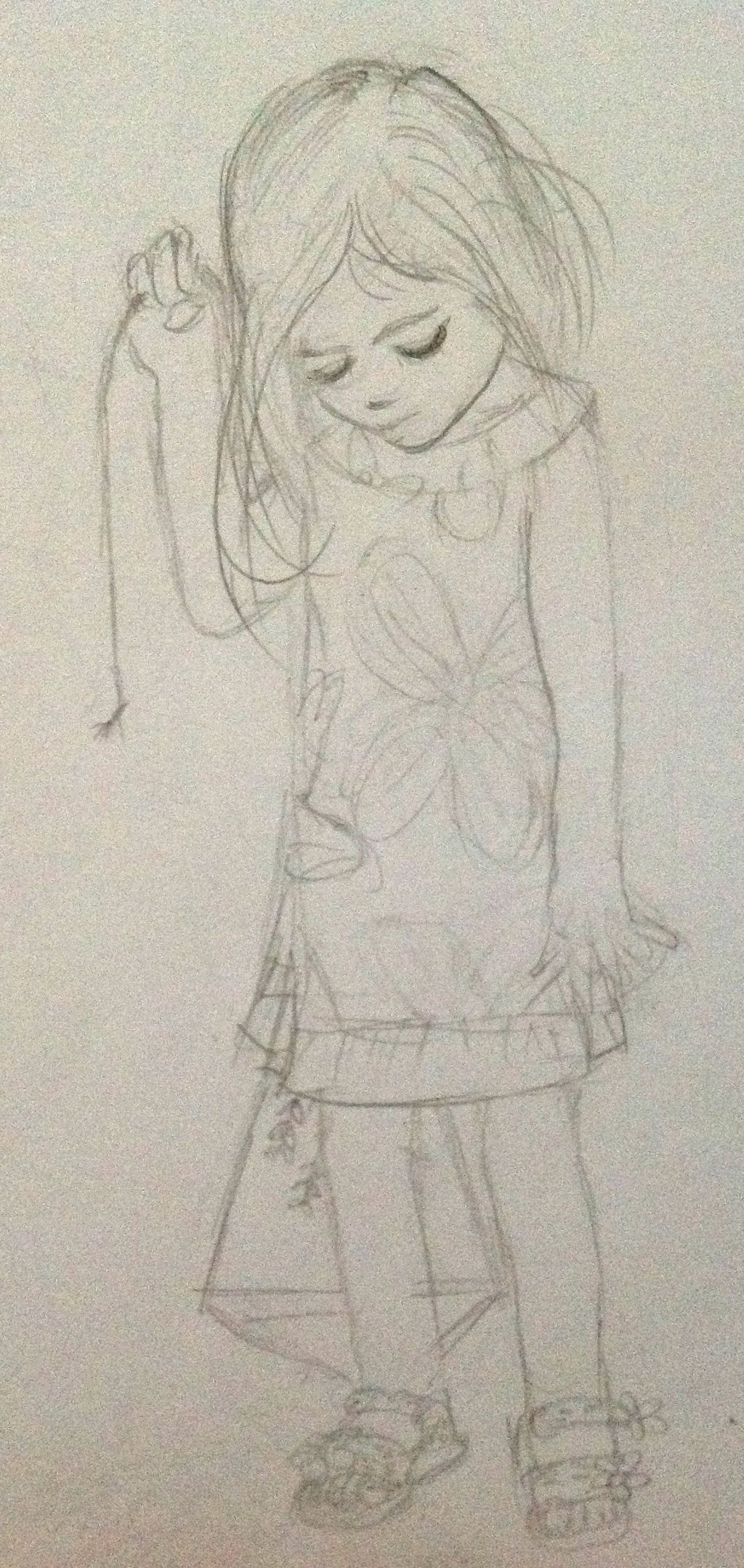 1024x2158 Pencil Drawing Of Little Girl By Polka Dot Elephant