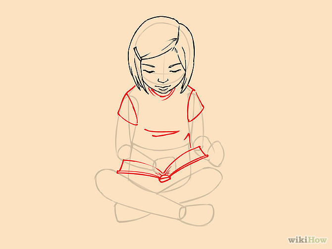 670x503 Drawing Little Girl Sitting