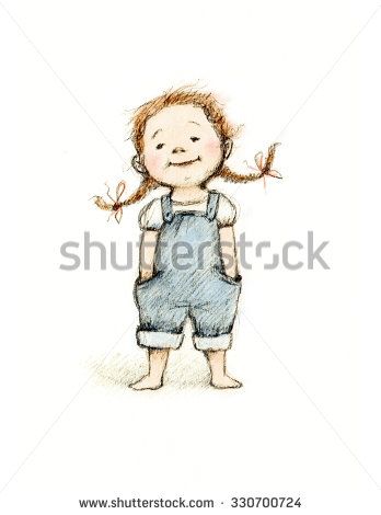 348x470 Little Girl Drawing