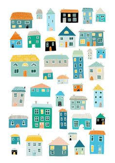 236x335 Little Houses Drawing