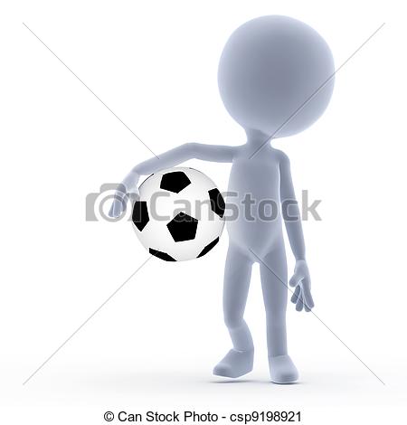 450x470 Football, Soccer. 3d Little People. On White Clipart