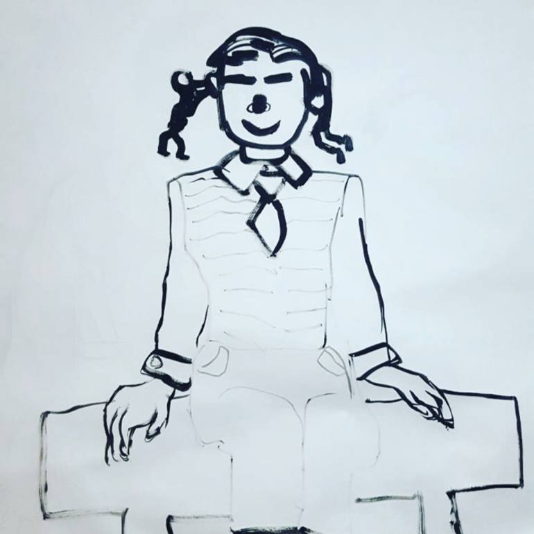 770x770 Saatchi Art Francis Bacon Seated Smiling With Little People