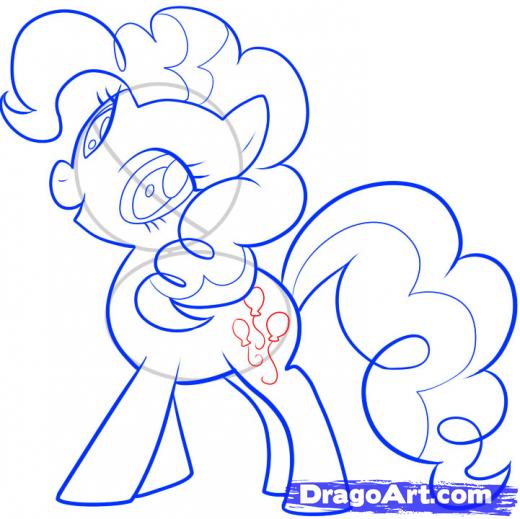 520x519 How To Draw Mlp Step 8. How To Draw Pinkie Pie, My Little Pony