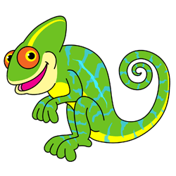 250x250 Cartoon Chameleon Step By Step Drawing Lesson
