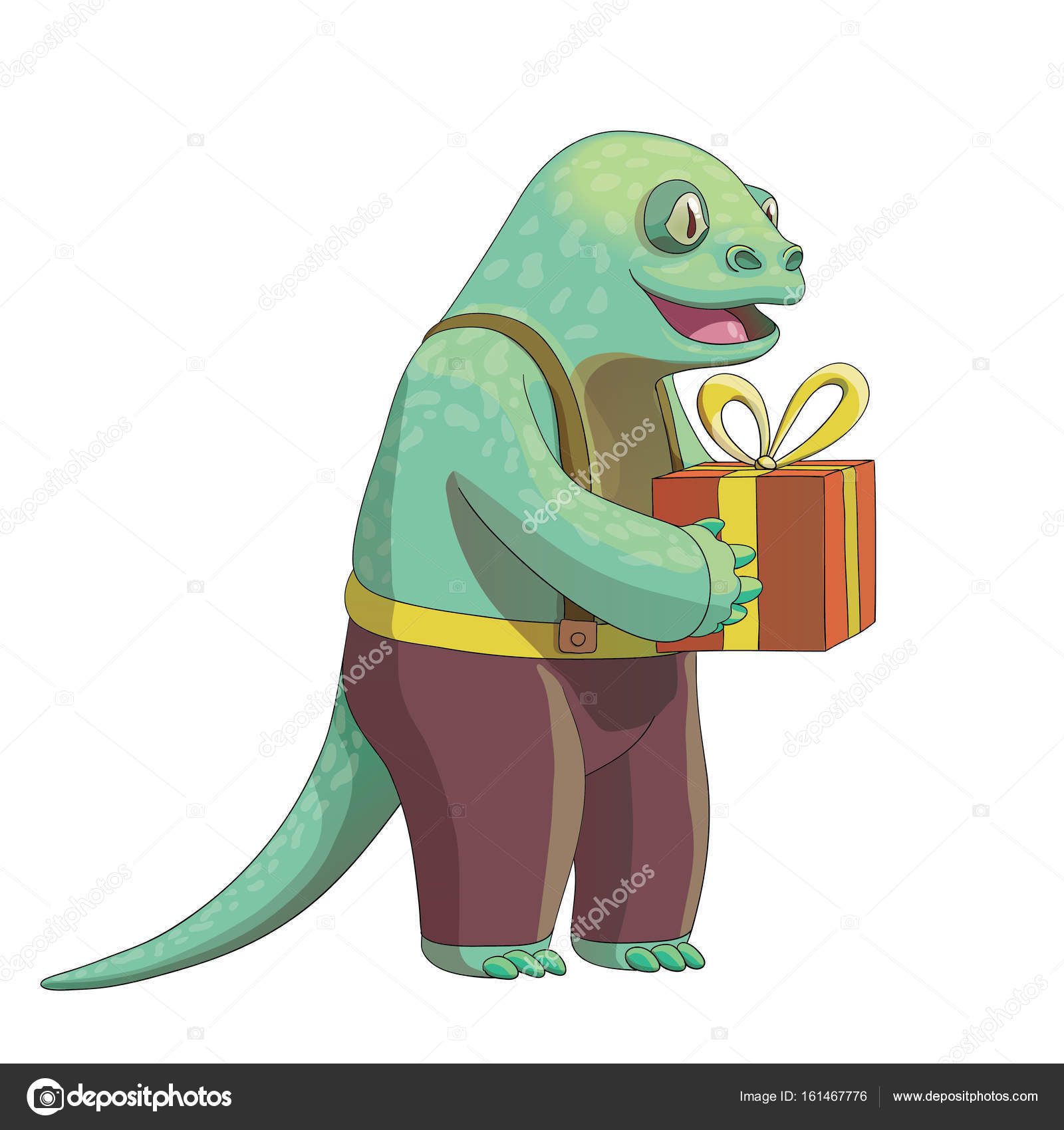 1600x1700 Cartoon Lizard Character, Vector Drawing Stock Vector