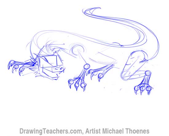 550x444 How To Draw A Dragon Lizard