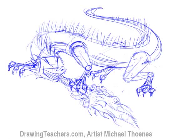 550x444 How To Draw A Dragon Lizard