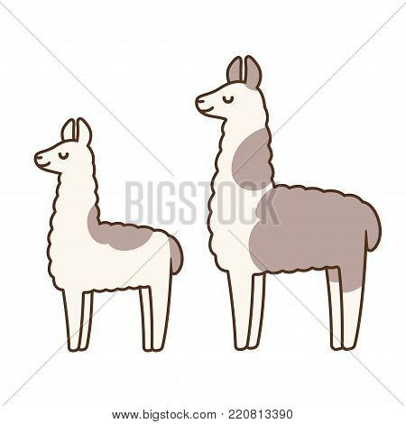 450x470 Cute Simple Llamas Drawing, Adult Vector Amp Photo Bigstock
