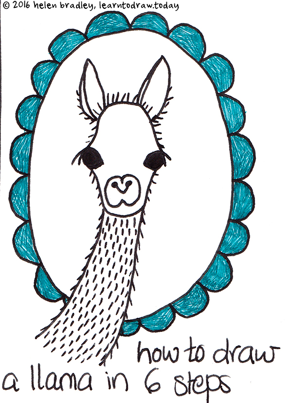 600x827 Learn To Draw A Cute Llama In 6 Steps Learn To Draw