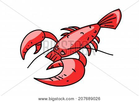 450x331 Lobster Cartoon Hand Drawn Image. Vector Amp Photo Bigstock