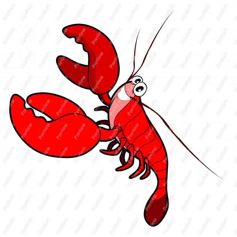 800x798 Ocean Sea Lobster Character Clip Art
