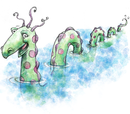450x394 Loch Ness Monster Sketched Out