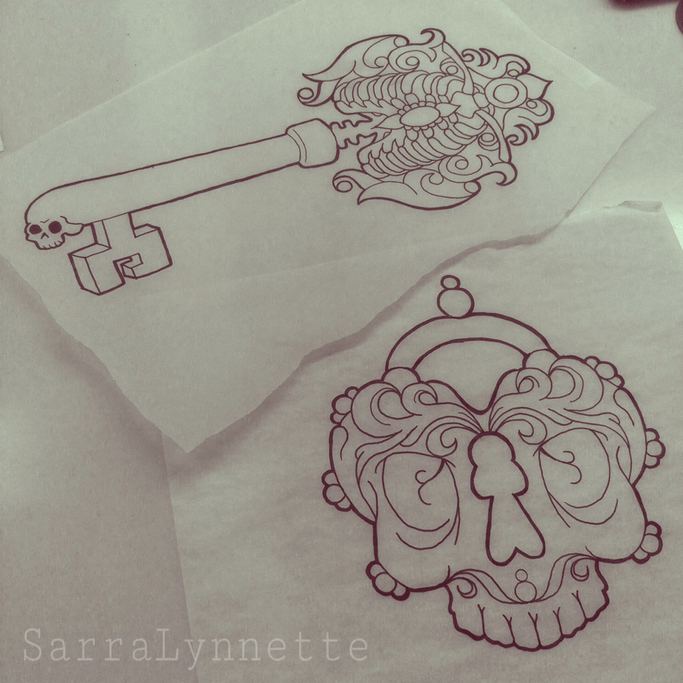 960x960 Skeleton Key And Skull Heart Locket Tattoo Drawings By Sarra