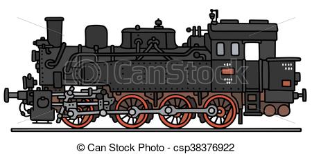 450x223 Old Steam Locomotive. Hand Drawing Of A Classic Steam Vector