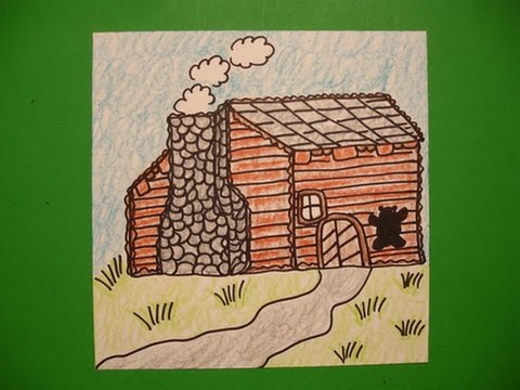 480x360 Let's Draw A Log Cabin!