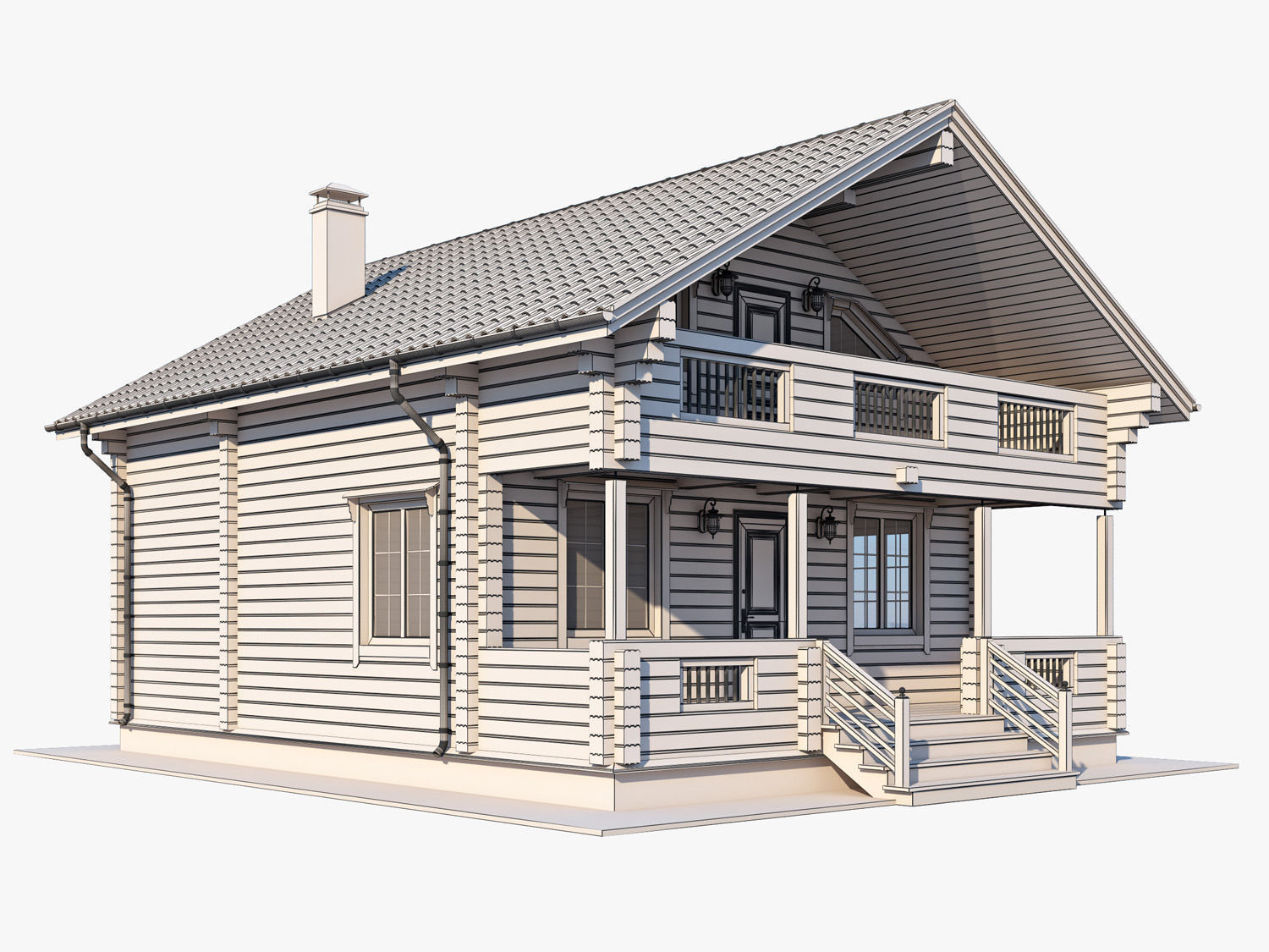 1500x1125 3d Model Log House 01 Cgtrader