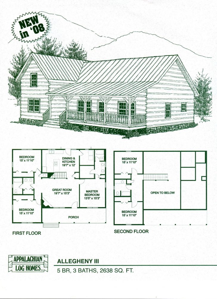 728x1005 Log Cabin House Plan Interior Single Story Plans With Open Floor