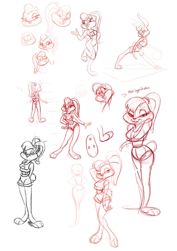 752x1063 Lola Bunny Sketches By Cartoongurra