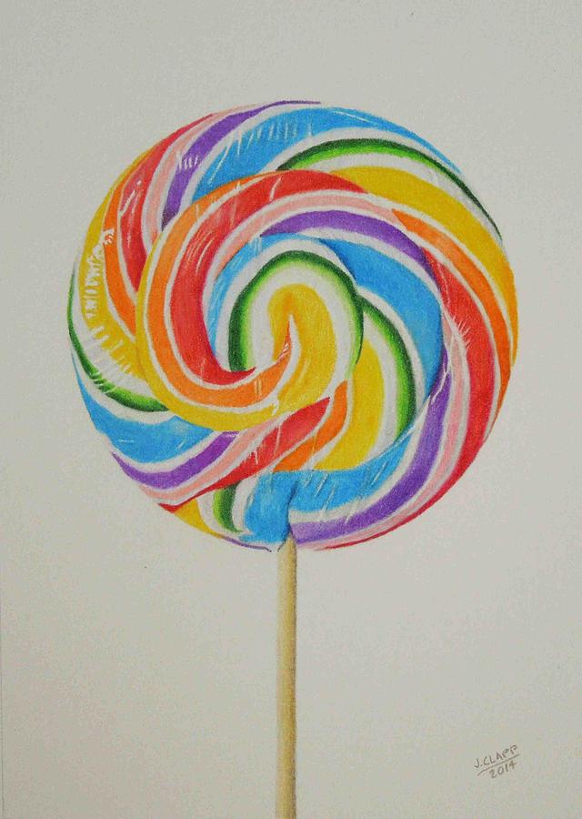 640x900 Rainbow Lollipop Drawing By John Clapp