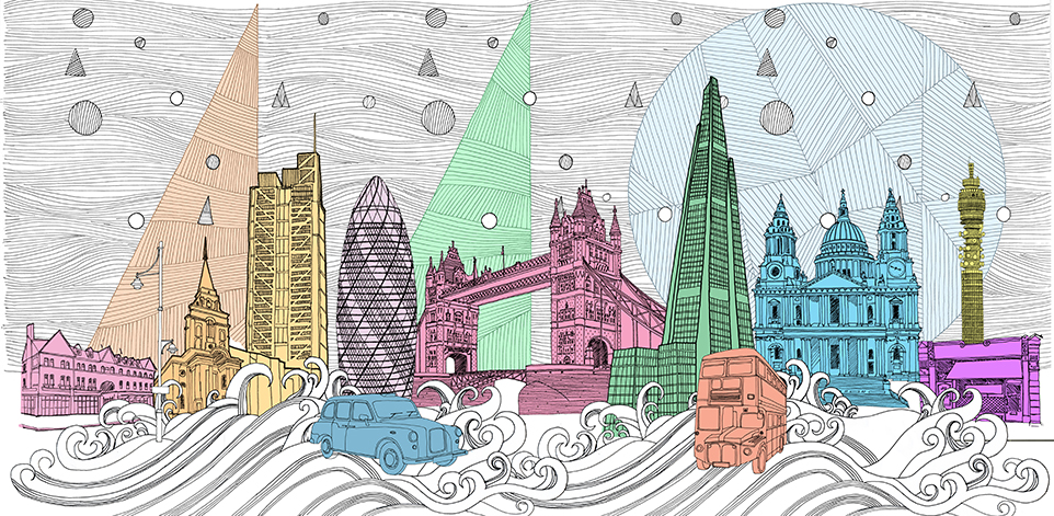 962x471 London Cityscape Drawing