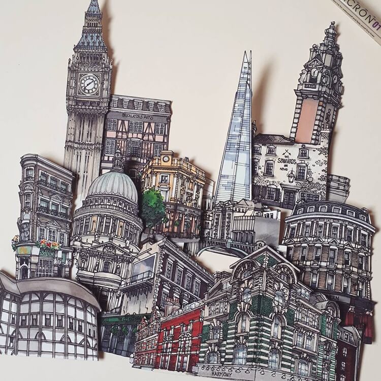 750x750 Nomadic Illustrator Matches London's Iconic Pubs With Paper Cut