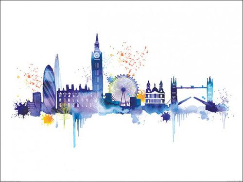 500x375 London Skyline Drawing