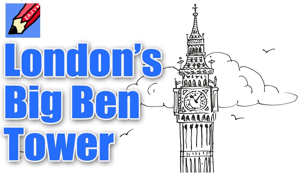 1280x720 How To Draw London's Big Ben Elizabeth Tower Real Easy For Kids