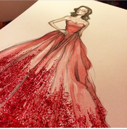 500x505 Art, Drawing, Dress, Fashion, Long Dress