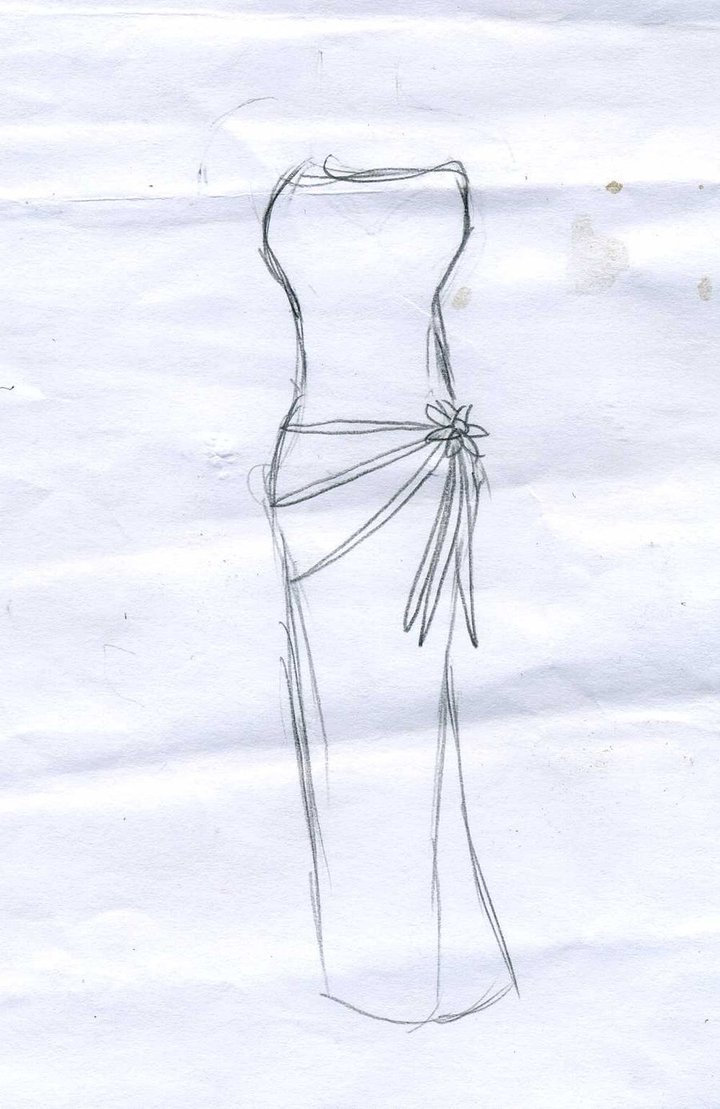 720x1109 Long Dress Drawing By Koimana