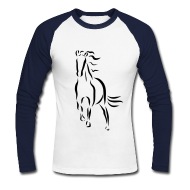 190x190 Galloping Horse Stallion Mare Drawing Long Sleeve Shirt Spreadshirt