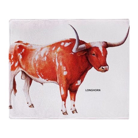 460x460 Texas Longhorn Cattle Throw Blankets, Texas Longhorn Cattle Fleece