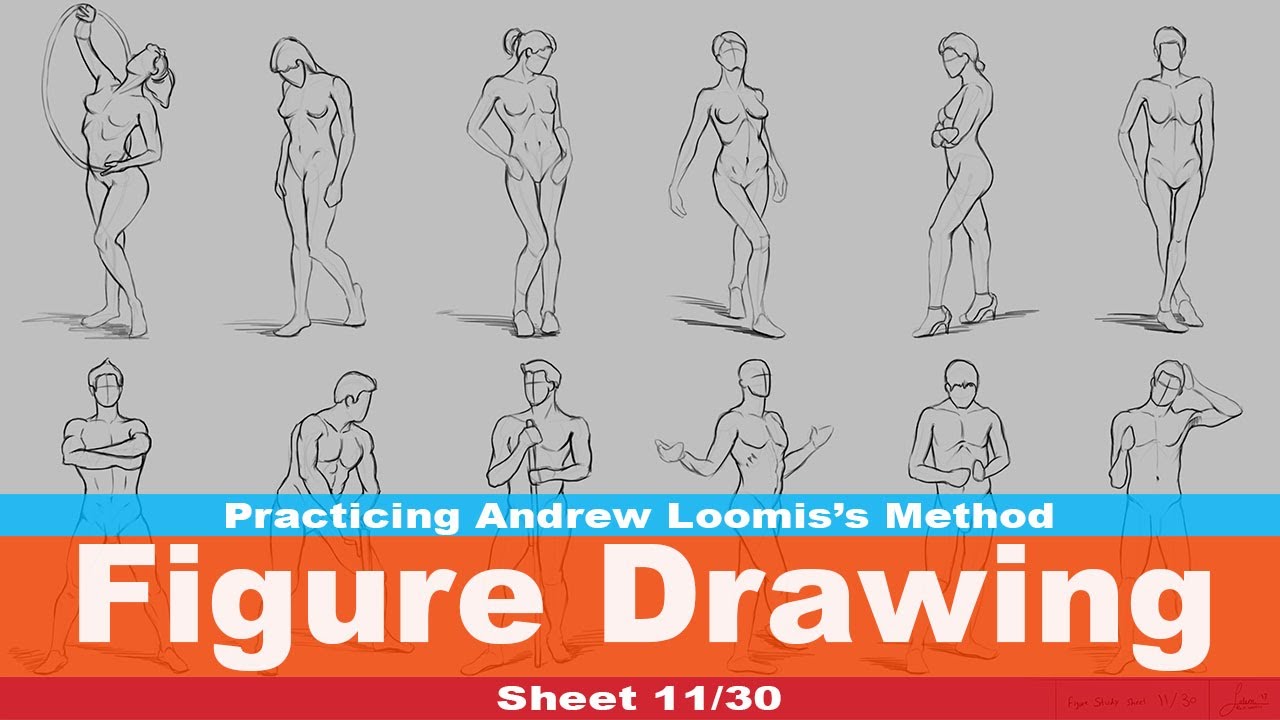 1280x720 Figure Drawing 1130 (Practicing Andrew Loomis's Method)