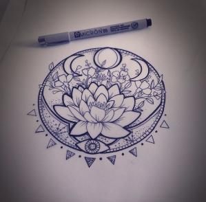 299x294 Pretty Lotus Flower Tattoo Idea