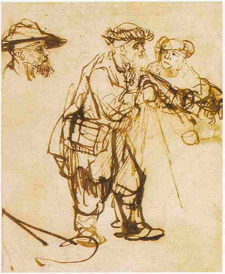 768x932 Blind Old Man Guided By A Woman