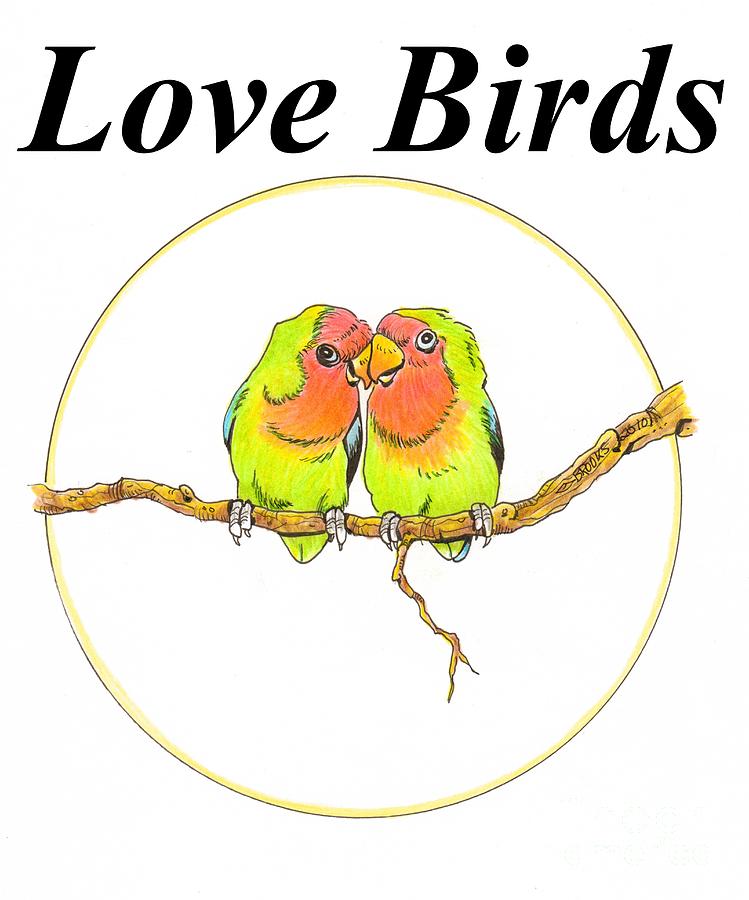 749x900 Love Birds Drawing By Richard Brooks