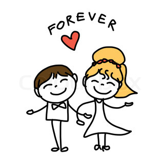 320x320 Hand Drawing Cartoon Abstract Love And Wedding Stock Vector