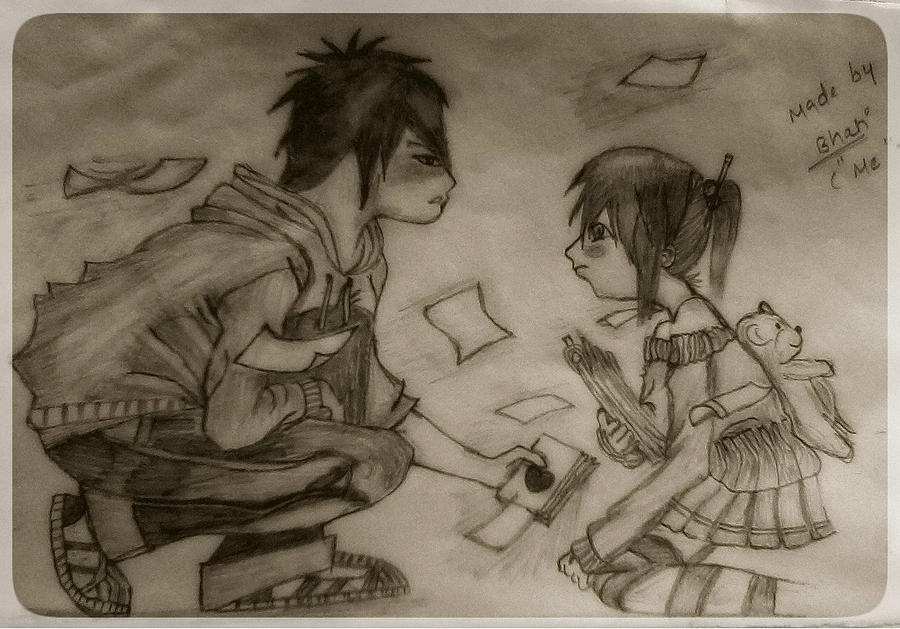 900x629 Love Couple Drawing By Megh Singh Bhati