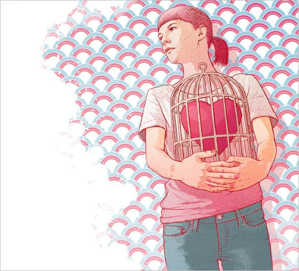 585x529 Love Drawings Templates