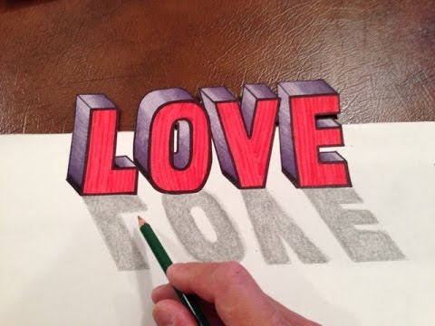 480x360 How To Draw Love In 3d Optical Illusion Trick Art