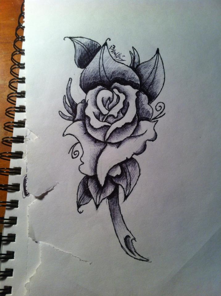 Love Rose Drawing at GetDrawings | Free download