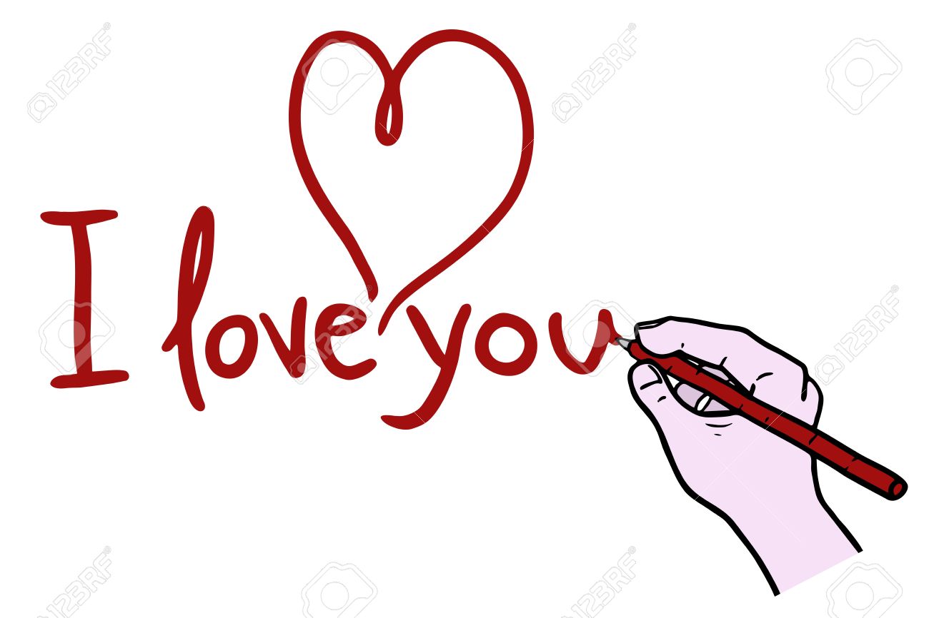 1300x866 I Love You Drawing Royalty Free Cliparts, Vectors, And Stock